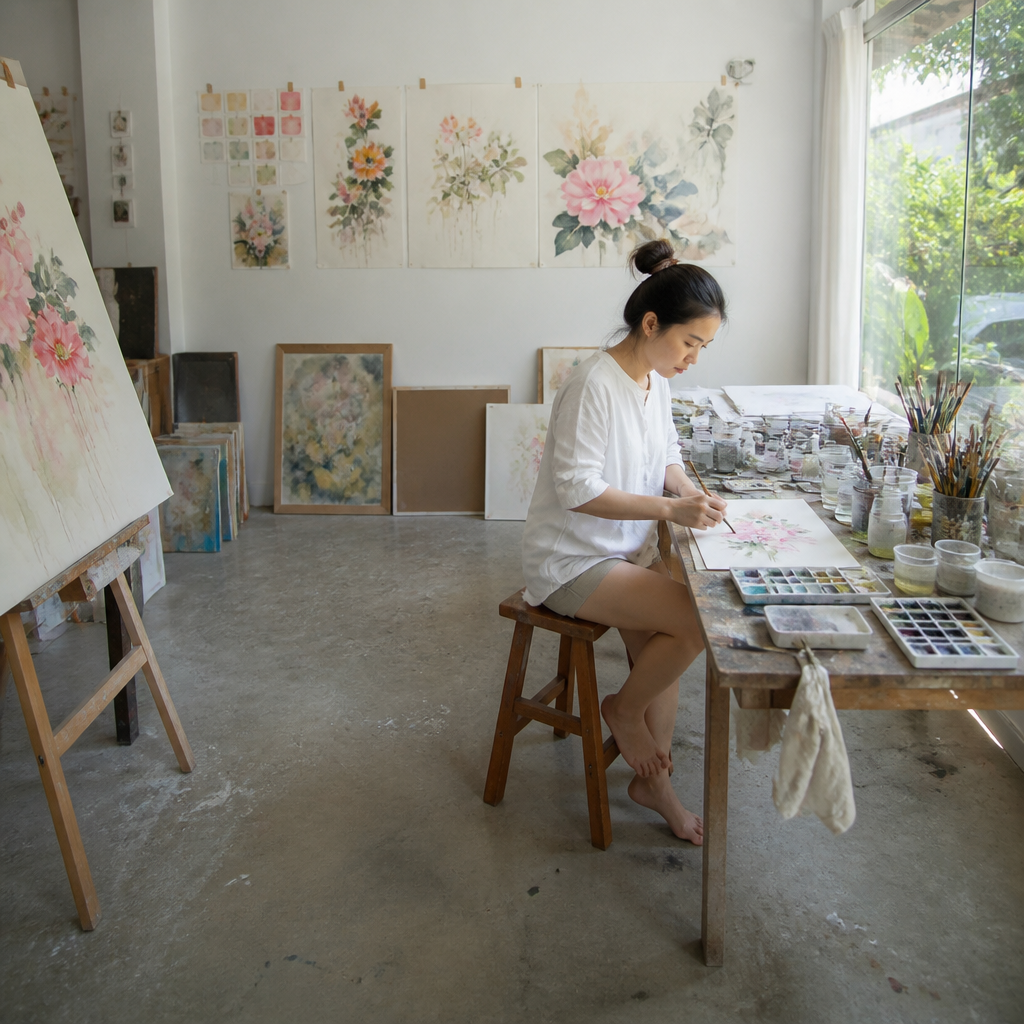 เทคนิคลงสีน้ำให้ภาพดูละมุน โปร่งใส และมีมิติแบบเป็นธรรมชาติ